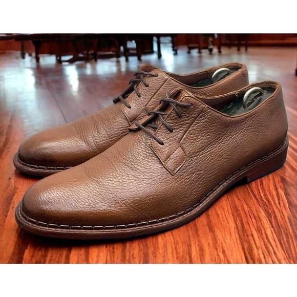 FRANCO CUADRA Chestnut Brown Derby Shoes Genuine Deer Leather Fast Ship Mens 9 - Picture 3 of 12
